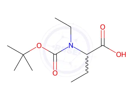 Chemical structure of Butanoic acid, 2-[[(1,1-dimethylethoxy)carbonyl]ethylamino]-