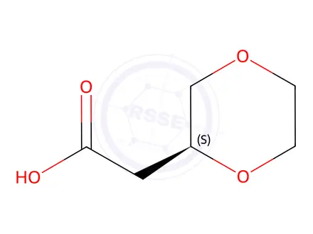 Chemical structure of (S)-2-(1,4-dioxan-2-yl)acetic acid