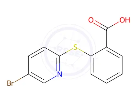 Chemical structure of 2-[(5-bromopyridin-2-yl)sulfanyl]benzoic acid
