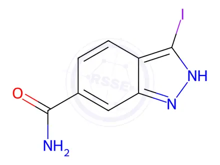 Chemical structure of 3-Iodo-1H-indazole-6-carboxamide