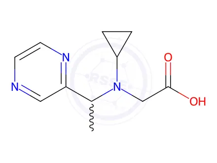 Chemical structure of 2-(Cyclopropyl(1-(pyrazin-2-yl)ethyl)amino)acetic acid