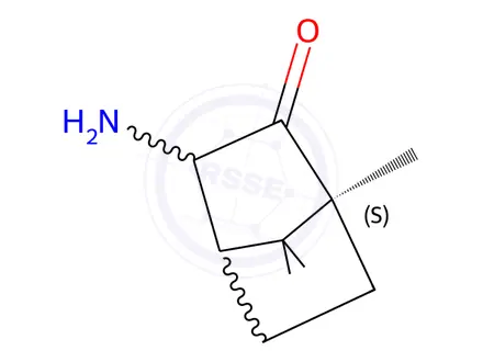 Chemical structure of (1R)-3-endo-Aminocamphor Hydrochloride