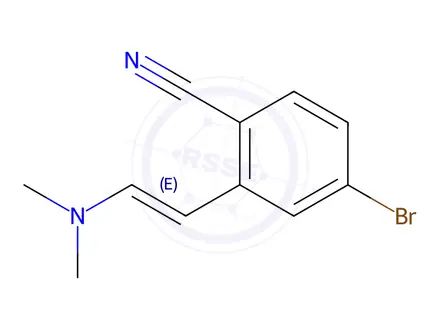 Chemical structure of Benzonitrile, 4-bromo-2-[(1E)-2-(dimethylamino)ethenyl]-