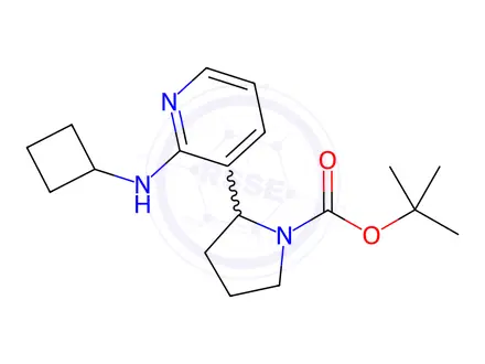 Chemical structure of tert-Butyl 2-(2-(cyclobutylamino)pyridin-3-yl)pyrrolidine-1-carboxylate