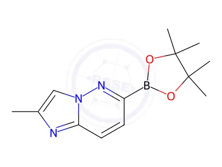 Chemical structure of Imidazo[1,2-b]pyridazine, 2-methyl-6-(4,4,5,5-tetramethyl-1,3,2-dioxaborolan-2-yl)-