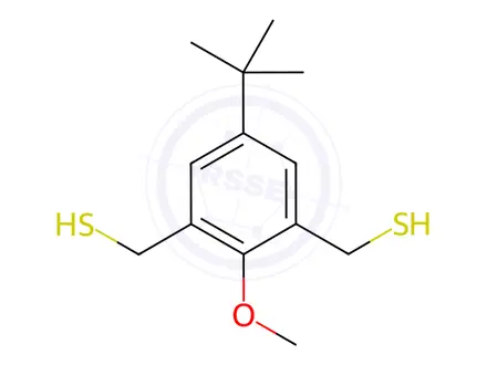 Chemical structure of 1,3-Benzenedimethanethiol, 5-(1,1-dimethylethyl)-2-methoxy-