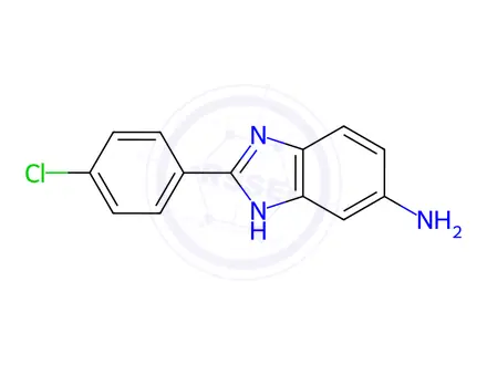 Chemical structure of 2-(4-chlorophenyl)-1{H}-benzimidazol-5-amine