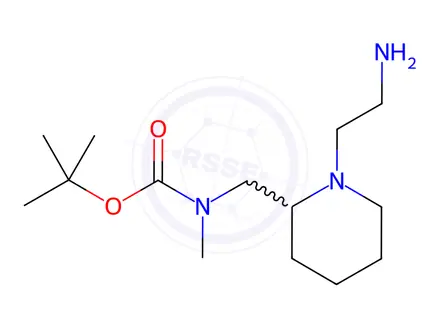 Chemical structure of tert-Butyl ((1-(2-aminoethyl)piperidin-2-yl)methyl)(methyl)carbamate