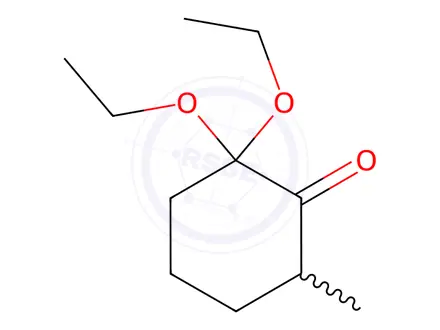 Chemical structure of Cyclohexanone, 2,2-diethoxy-6-methyl-(9CI)