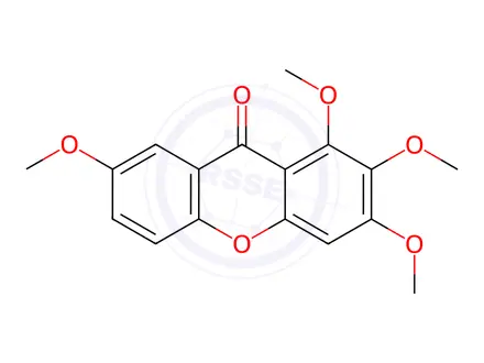 Chemical structure of 1,2,3,7-tetramethoxyxanthone