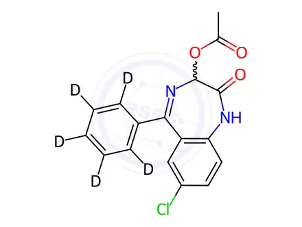 Chemical structure of Oxazepam acetate-d5