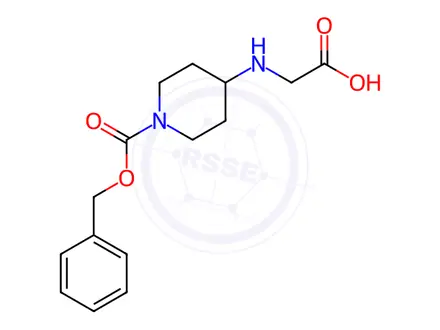 Chemical structure of 2-((1-((Benzyloxy)carbonyl)piperidin-4-yl)amino)acetic acid
