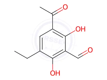 Chemical structure of Benzaldehyde, 3-acetyl-5-ethyl-2,6-dihydroxy-(9CI)
