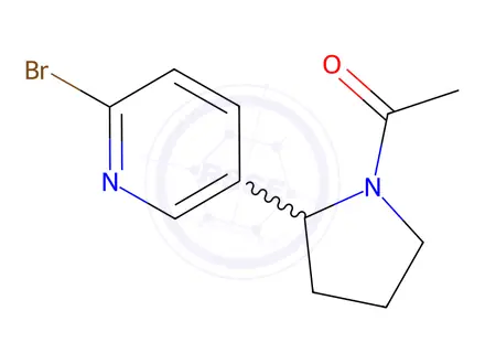Chemical structure of 1-(2-(6-Bromopyridin-3-yl)pyrrolidin-1-yl)ethan-1-one
