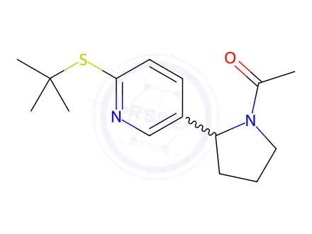 Chemical structure of 1-(2-(6-(tert-Butylthio)pyridin-3-yl)pyrrolidin-1-yl)ethanone