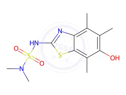 Chemical structure of Sulfamide, N-(6-hydroxy-4,5,7-trimethyl-2-benzothiazolyl)-N,N-dimethyl-