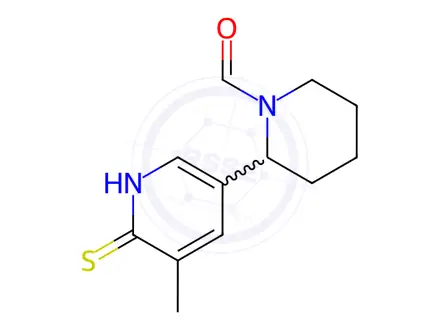 Chemical structure of 2-(6-Mercapto-5-methylpyridin-3-yl)piperidine-1-carbaldehyde