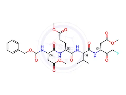 Chemical structure of Z-Asp(OMe)-Glu(OMe)-Val-DL-Asp(OMe)-fluoromethylketone