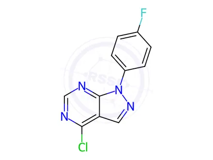 Chemical structure of 4-Chloro-1-(4-fluorophenyl)-1H-pyrazolo[3,4-d]pyrimidine