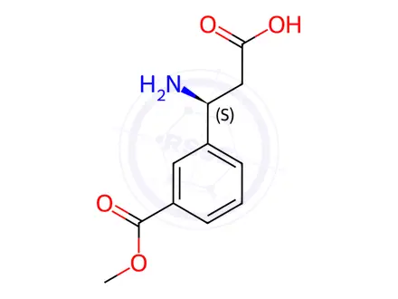 Chemical structure of (3S)-3-Amino-3-[3-(methoxycarbonyl)phenyl]propanoic Acid Hydrochloride