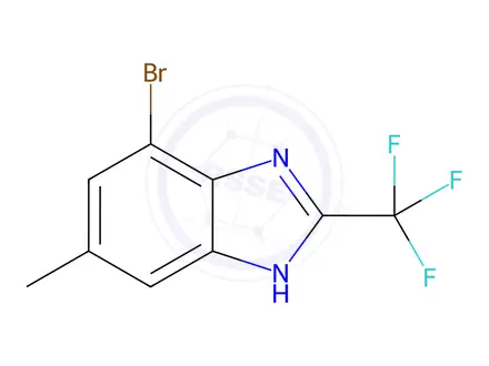 Chemical structure of 7-Bromo-5-methyl-2-(trifluoromethyl)-1H-benzo[d]imidazole