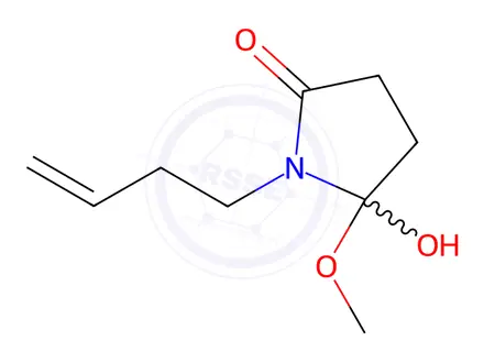 Chemical structure of 2-Pyrrolidinone,1-(3-butenyl)-5-hydroxy-5-methoxy-(9CI)