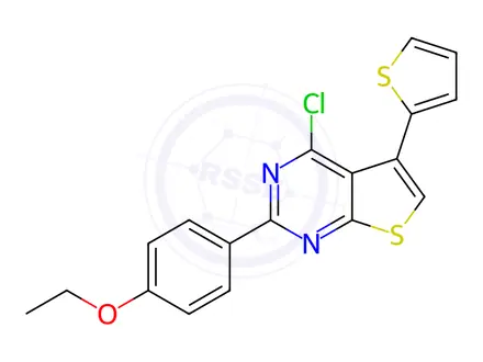 Chemical structure of 4-Chloro-2-(4-ethoxyphenyl)-5-(thiophen-2-yl)thieno[2,3-d]pyrimidine