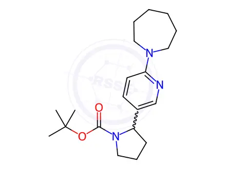 Chemical structure of tert-Butyl 2-(6-(azepan-1-yl)pyridin-3-yl)pyrrolidine-1-carboxylate