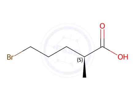 Chemical structure of Pentanoic acid, 5-bromo-2-methyl-, (2S)-