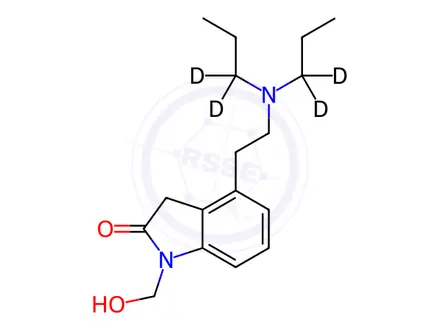 Chemical structure of N-Hydroxymethyl Ropinirole-d4
