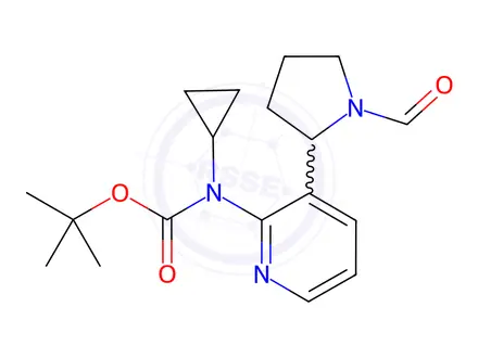 Chemical structure of tert-Butyl cyclopropyl(3-(1-formylpyrrolidin-2-yl)pyridin-2-yl)carbamate