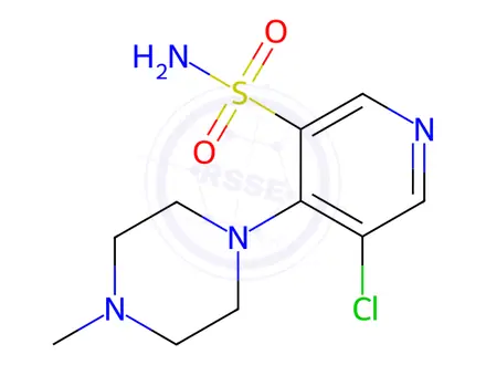 Chemical structure of 5-Chloro-4-(4-methylpiperazin-1-yl)pyridine-3-sulfonamide