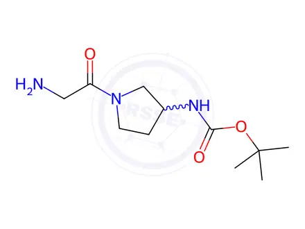 Chemical structure of tert-Butyl (1-(2-aminoacetyl)pyrrolidin-3-yl)carbamate
