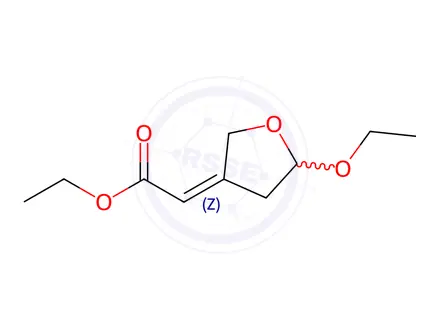 Chemical structure of Acetic acid, (5-ethoxydihydro-3(2H)-furanylidene)-, ethyl ester, (Z)-(9CI)