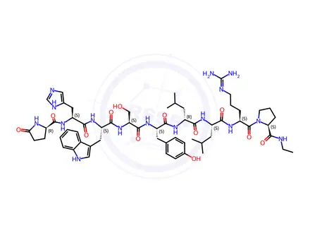 Chemical structure of Leuprorelin (Leuprolide) EP Impurity I