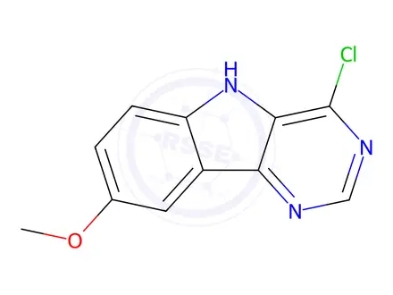 Chemical structure of 4-Chloro-8-methoxy-5H-pyrimido[5,4-b]indole