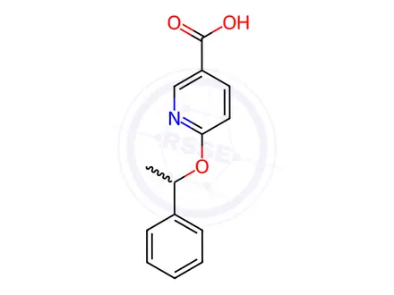 Chemical structure of 6-(1-Phenylethoxy)pyridine-3-carboxylic acid