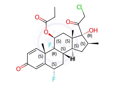 Chemical structure of 11-O-Propionyl Halobetasol