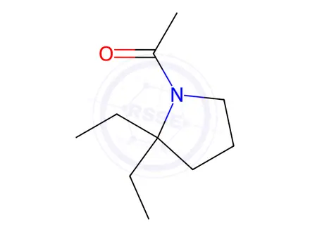 Chemical structure of Pyrrolidine, 1-acetyl-2,2-diethyl-(9CI)