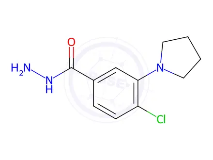 Chemical structure of 4-Chloro-3-(pyrrolidin-1-yl)benzohydrazide