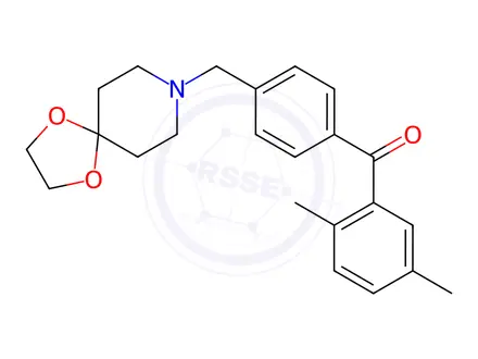 Chemical structure of (4-((1,4-Dioxa-8-azaspiro[4.5]Decan-8-yl)methyl)phenyl)(2,5-dimethylphenyl)methanone