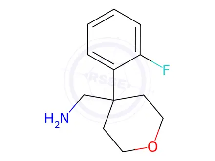 Chemical structure of (4-(2-Fluorophenyl)tetrahydro-2H-pyran-4-yl)methanamine