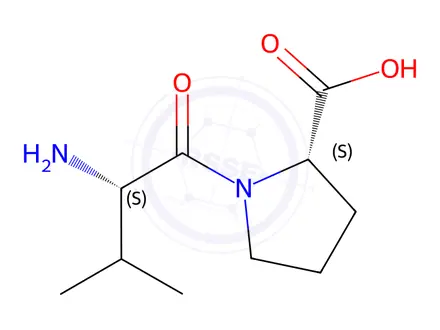 Chemical structure of prolylvaline