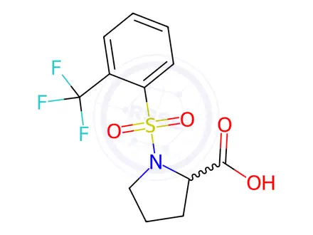 Chemical structure of ((2-(Trifluoromethyl)phenyl)sulfonyl)proline