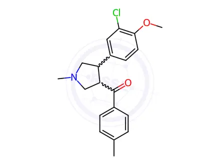 Chemical structure of (4-(3-Chloro-4-methoxyphenyl)-1-methylpyrrolidin-3-yl)(p-tolyl)methanone