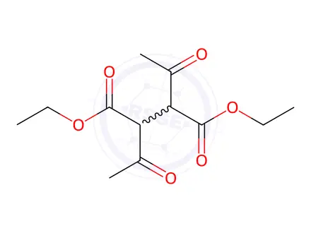 Chemical structure of diethyl 2,3-diacetylsuccinate