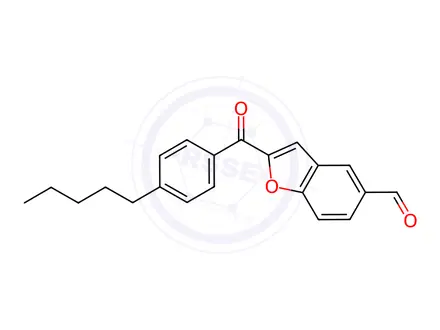 Chemical structure of 2-(4-PENTYLBENZOYL)-1-BENZOFURAN-5-CARBALDEHYDE
