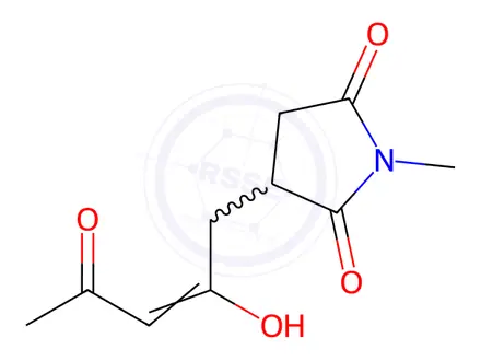 Chemical structure of (Z)-3-(4-Hydroxy-2-oxopent-3-en-1-yl)-1-methylpyrrolidine-2,5-dione