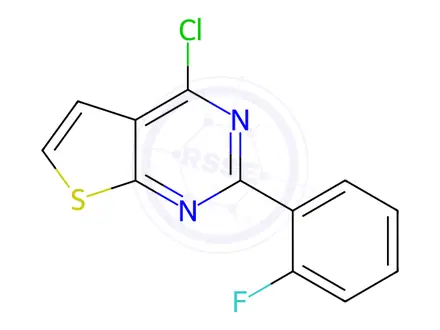 Chemical structure of 4-Chloro-2-(2-fluorophenyl)thieno[2,3-d]pyrimidine