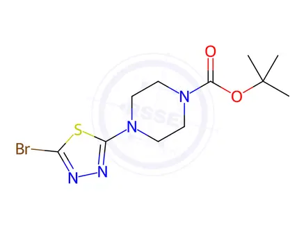 Chemical structure of tert-Butyl 4-(5-bromo-1,3,4-thiadiazol-2-yl)piperazine-1-carboxylate